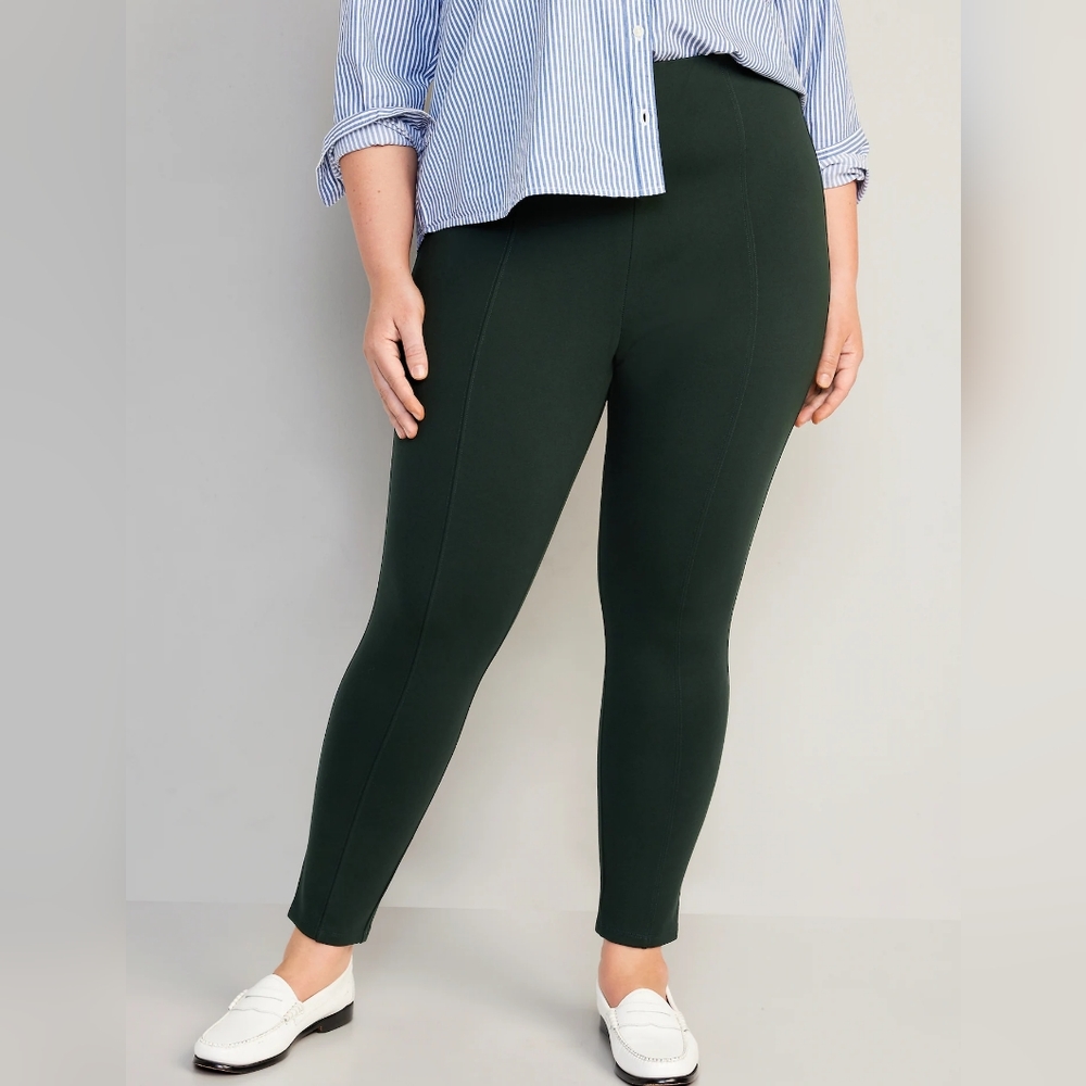 Old Navy Stevie Skinny High Rise Ankle Pants, Dark Green, Size 3x